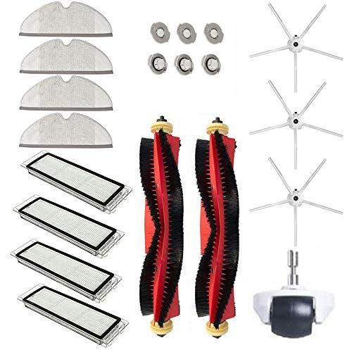 Kit de accesorios de repuesto para aspiradoras Xiaomi Roborock S6 S60 S65 S5 MAX T6, paquete de cepillo de rodillo, cepillo lateral, filtro hepa, paño de fregona, núcleo de agua y rueda guía