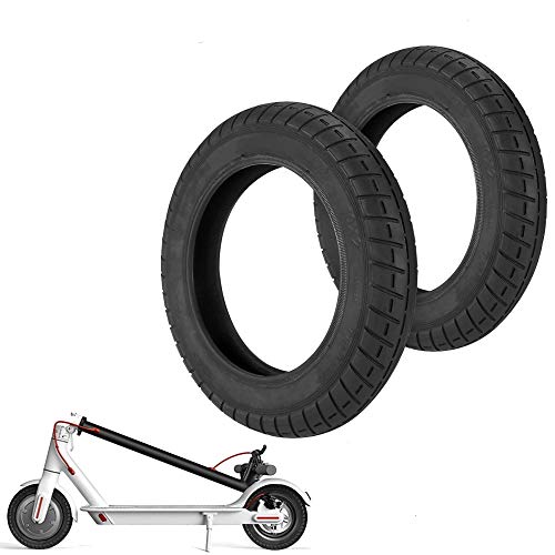 Konesky Neumático 10 pulgadas para Scooter Electrico, Reforma de DIY 10 Pulgadas Ruedas de Reemplazo Antideslizamiento Scooter Eléctrico Compatible con Xiaomi M365 (2 Pieces Negro)