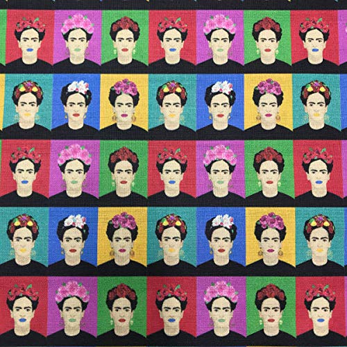 Kt KILOtela Tela de Patchwork - Estampación Digital - 100% algodón - Retal de 50 cm Largo x 140 cm Ancho | Frida Warhol - Multicolor ─ 0,50 Metro