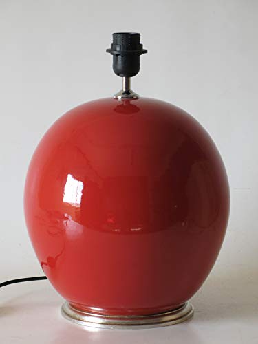 Lampara de Ceramica Sobremesa Macro Hall Rojo de 35 cm Ocre, E27, 60 W - Pie de Lámpara de Cerámica Sobremesa Rojo Lacre