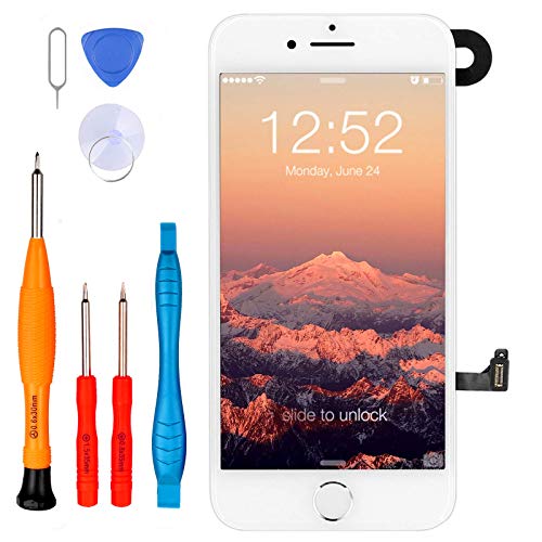 LL TRADER Pantalla para iPhone 7 con Botón de Inicio Pantalla, Cámara Frontal y Altavoz de Auricular, iPhone 7 Repuesto de Pantalla Táctil Retina 4.7” LCD Digitalizador y Herramientas Blanco LL TRADER Pantalla para iPhone 7 con Botón de Inicio Pantalla, Cámara Frontal y Altavoz de Auricular, iPhone 7 Repuesto de Pantalla Táctil Retina 4.7” LCD Digitalizador y Herramientas Blanco