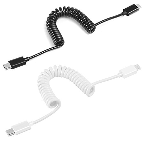 LOKEKE Micro USB a Micro USB OTG en Espiral para Galaxy S6/S5/S4/S3, Note 5/4/3/2, HTC One, Motorola X/Droid, Windows Tablet, Paquete de 2 Unidades de 1 Metro de Longitud LOKEKE Micro USB a Micro USB OTG en Espiral para Galaxy S6/S5/S4/S3, Note 5/4/3/2, HTC One, Motorola X/Droid, Windows Tablet, Paquete de 2 Unidades de 1 Metro de Longitud