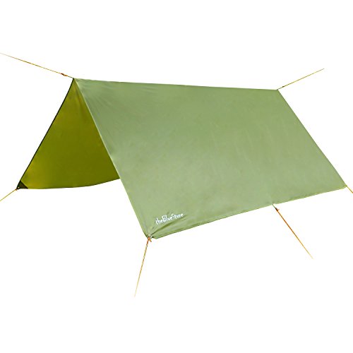Lona de 3 x 3 m para camping, cortavientos, impermeable, ligera, compacta y fuerte, color verde