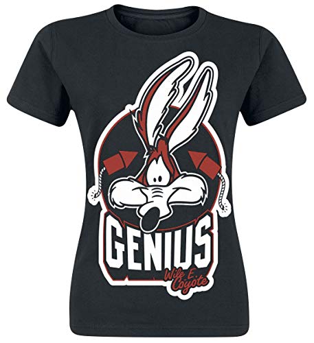 Looney Tunes Camiseta Entallada para Mujer Wile E. Coyote Genius: Mediana