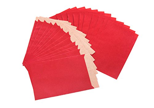 Lot de 25 petits rouges sac en papier 13 x 18 cm pour calendrier de l'avent à remplir soi-même, emballage cadeau, scrapbooking; qualité 1a