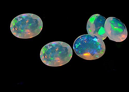 LOVEKUSH 50% Off Gemstone Jewellery 7x9mm Oval 5 Pieces Natural Ethiopian Welo Opal Faceted Gemstone Top Quality Multi Fire Opal Wholesale for Lot Code:- RADE-34628