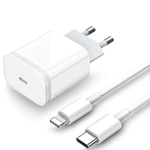 LUOATIP 20W Cargador USB Tipo C Carga Rapida Replacement for iPhone 12/12 Pro/ 12 Pro Max/ 12 Mini, PD 3.0 Movil Enchufe USB C Pared Adaptador y 2M Cable Replacement for 11 Pro Max XR X 8, AirPods Pro