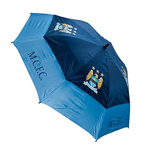 Manchester City FC - Paraguas de golf con dosel doble (Talla Única) (Azul cielo/Azul)