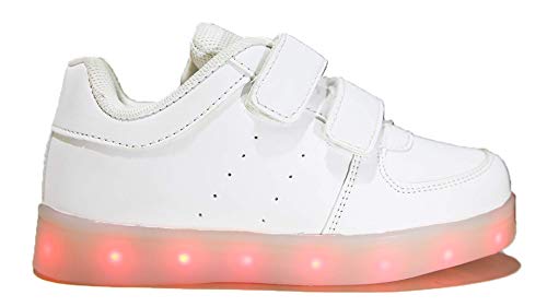 Mapleaf Zapatos LED para niños y adultos con batería USB en diferentes modos de iluminación de color, color Multicolor, talla 32 EU