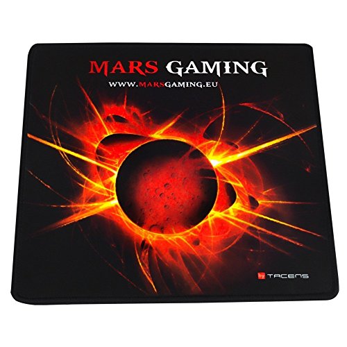 Mars Gaming MMP0 - Alfombrilla de ratón gaming (alta precisión con cualquier ratón, base de caucho natural, alta comodidad, caucho, universal, 20 x 22 cm), color negro y rojo