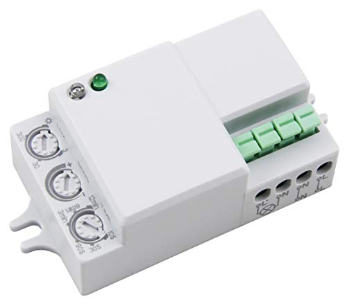 McShine Microondas Detector de Movimiento 360 °"LX PFI-701 C, 230 V/1200 W, Color Blanco, Adecuado para LED