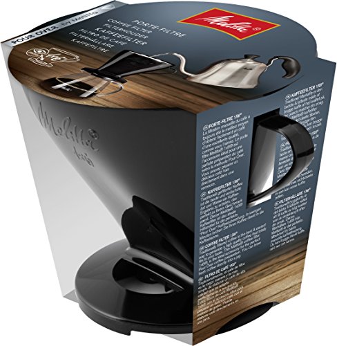 Melitta, Soporte para filtros de café, Para filtros de tamaño 1x6, Compatible con 1 jarra o 2 tazas, Plástico, Pour Over, Negro