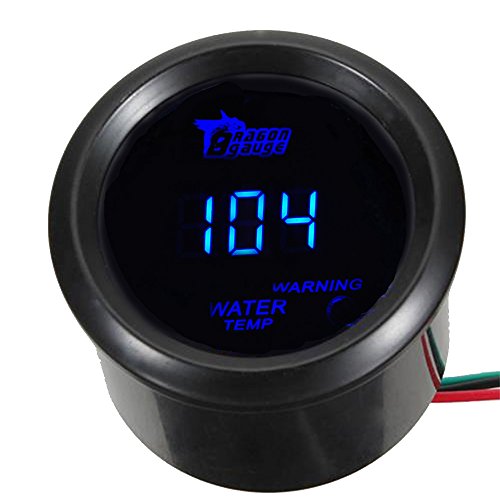 Mintice 2" 52mm Negro medidor Digital de Coche luz LED Azul medidor de Temperatura del Agua Calibre Motor Fahrenheit