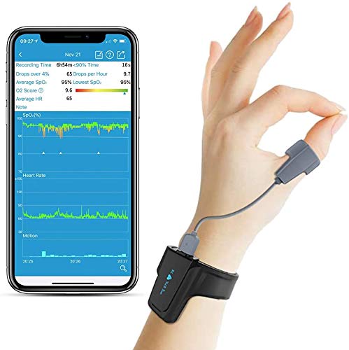 Monitor de oxígeno para dormir con alarma de vibración para ronquidos y apnea del sueño, oxímetro de muñeca con aplicación en español, compañero perfecto para la máquina CPAP Monitor de oxígeno para dormir con alarma de vibración para ronquidos y apnea del sueño, oxímetro de muñeca con aplicación en español, compañero perfecto para la máquina CPAP