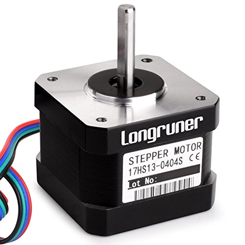 Motor paso a paso, Longruner Nema 17 Bipolar de 42 mm (26 Ncm) 12 V, 0,4 A, para impresora 3D Hobby CNC 17HS13 0404S LQD06