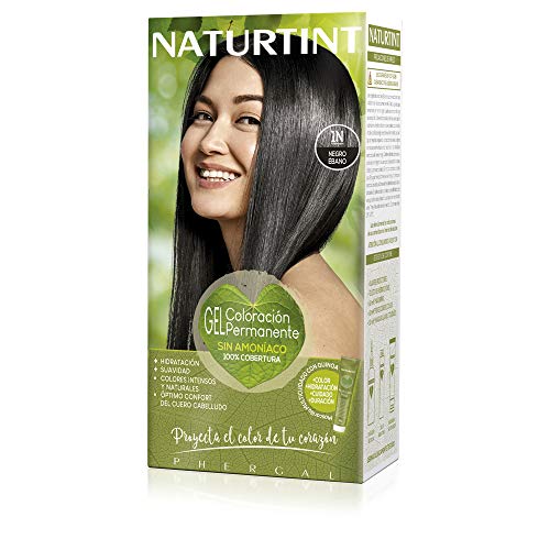 Naturtint | Coloración sin amoniaco | 100% cobertura de canas | Ingredientes vegetales | Color natural y duradero | 1N Negro Ébano | 170ml