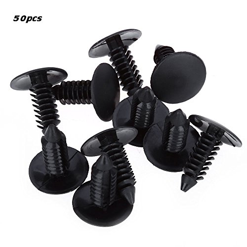 Ndier 50 remaches 17303 de 6 mm, universales, de plástico y nailon, para puertas de coche, color negro Ndier 50 remaches 17303 de 6 mm, universales, de plástico y nailon, para puertas de coche, color negro