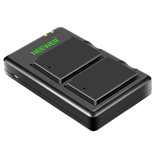 Neewer Batería LP-E10 Cargador Set para Canon EOS Rebel T3 T5 T6 T7, Kiss X50 X70 X80 X90, EOS 1100D 1200D 1300D 1500D 2000D 3000D (2-Pack Baterías de Reemplazo 1020mAh, Cargador Ranura USB Doble)