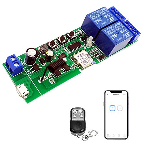 Newgoal 2 canales WiFi interruptor relé Ewelink App control remoto puerta de garaje 433MHz RF, autobloqueo, modo de interbloqueo, compatible con Alexa Goolge Newgoal 2 canales WiFi interruptor relé Ewelink App control remoto puerta de garaje 433MHz RF, autobloqueo, modo de interbloqueo, compatible con Alexa Goolge