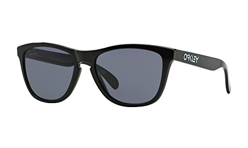 Oakley Frogskins - Gafas de sol para hombre, color negro pulido, lenti gris, talla 55