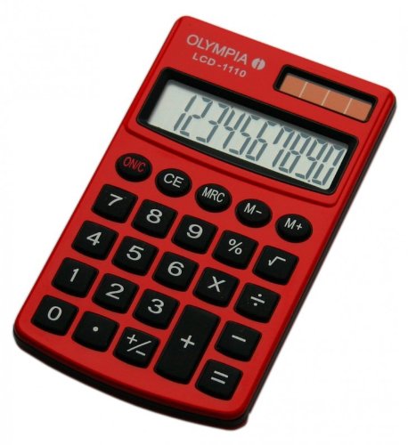 Olympia LCD 1110 Calculadora de bolsillo, color rojo