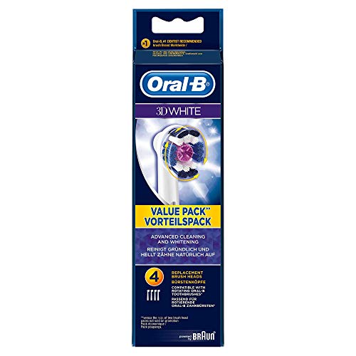 Oral-B 3D White - Cabezales de recambio (4 unidades), colores aleatorios