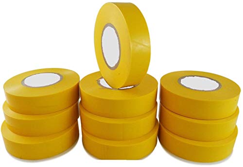PACK DE 10 ROLLOS - CINTA AISLANTE DE 20m x 19mm (Amarillo) PACK DE 10 ROLLOS - CINTA AISLANTE DE 20m x 19mm (Amarillo)
