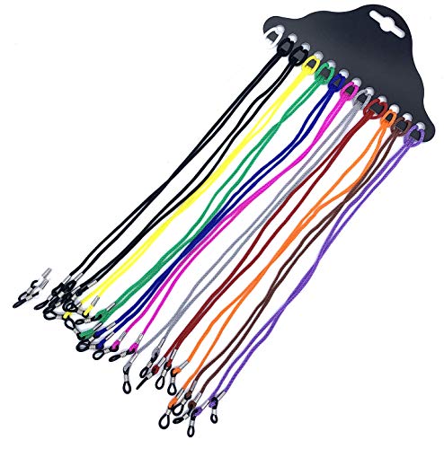 Pack de 12 Cordones para Gafas, Surtido de Colores, Cuerda para Gafas y Gafas de Lectura Gafas de Sol para Mujeres Hombres niños