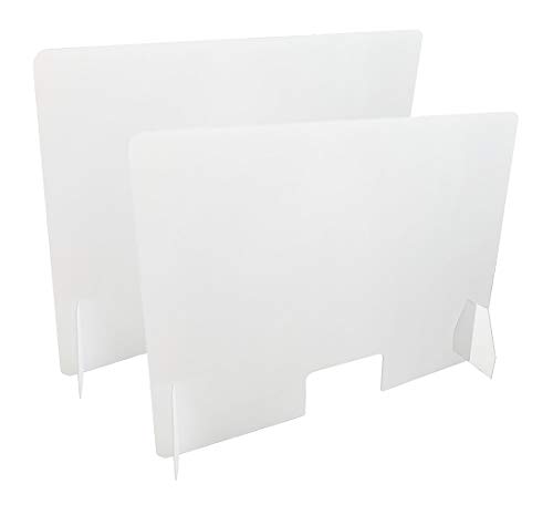 Pack MAMPARA PROTECTORA DE MOSTRADOR - 120X80 CM | 2 UNIDADES | EXTRAFUERTE 5 MM – METACRILATO TRANSPARENTE - VENTANILLA 15X26 CM