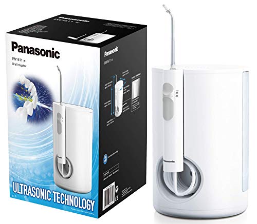 Panasonic EW1611W503 Irrigador bucal eléctrico Estacionario (tecnología Ultrasónica, 10 niveles de potencia, Depósito de gran Tamaño en Espacio compacto) Blanco