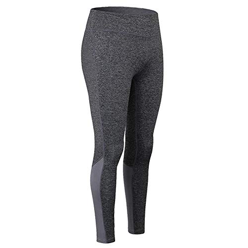 Pantalón de Yoga sin Costuras, sin Tirantes, Tiras Reflectantes y Medias de Secado rápido-Gray_S,Leggings Deportivos de Tiro Alto para Mujer Medias Entrenamiento