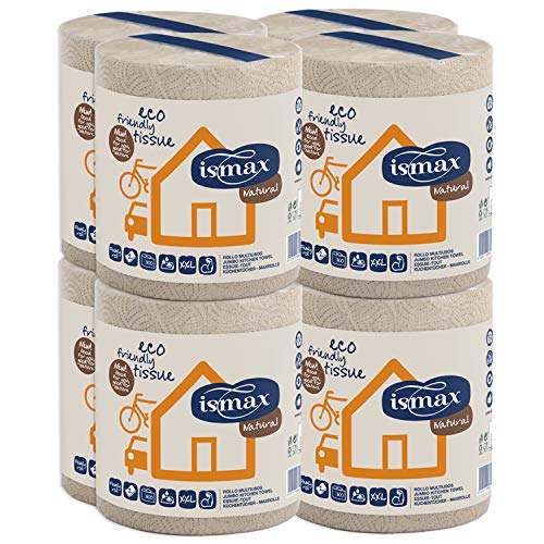 Papel Secamanos Cocina Rollo Multiusos Pack 8 unidades 69 metros Eco Reciclado 300 servicios - 2 Capas Bobina Absorbente Ecologico EXTRA XXL Papel Secamanos Cocina Rollo Multiusos Pack 8 unidades 69 metros Eco Reciclado 300 servicios - 2 Capas Bobina Absorbente Ecologico EXTRA XXL