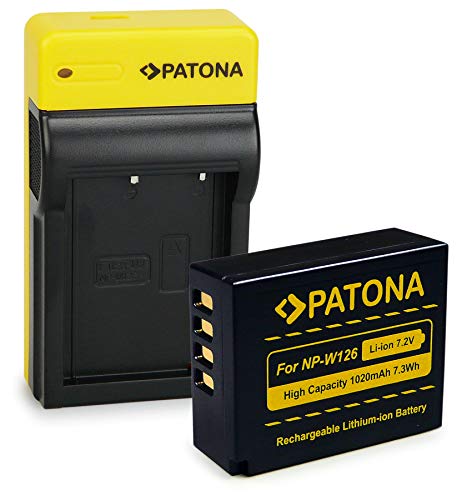 PATONA Bateria NP-W126 con Estrecho Cargador Compatible con Fujifilm FinePix HS30EXR HS33EXR HS50EXR XPro-1 XPro-2