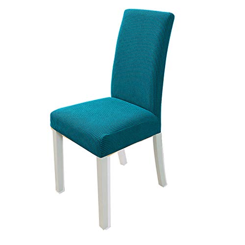 PETCUTE Fundas para sillas de Comedor elásticas Fundas para sillas Respaldo Alto Fundas para sillas Salon Verde Oscuro 6 Piezas