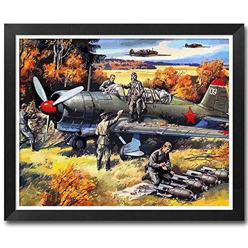 Pintura de Tanque de la Segunda Guerra Mundial por números en Lienzo Pintado a Mano Pintura Digital al óleo DIY por número para decoración de Sala de Estar