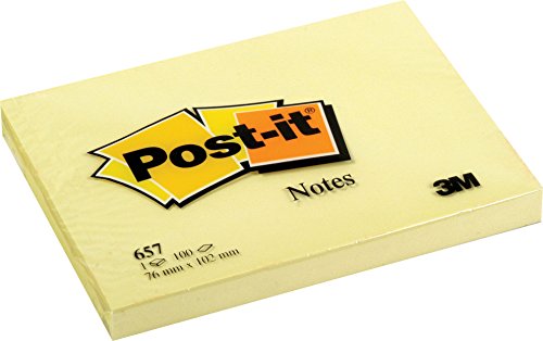 Post-it - 657 - Pack de 12 blocs de notas adhesivas,76 x 102 mm, color amarillo
