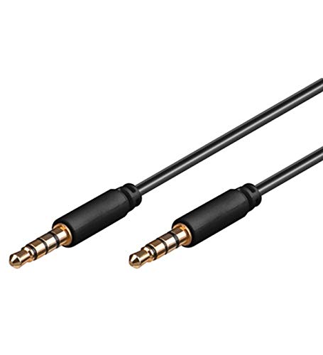 Premium Cord Cable Jack de 3,5 mm de 4 Pines para transmisión de Audio y Voz, Permite el Uso de un micrófono, Cable de conexión de Audio Aux Headset M/M, Longitud 2 m