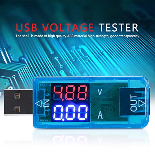 Probador USB Capacidad Multímetro Voltímetro Cargador de alta calidad Medidor de corriente Color LCD Potencia para Banco de energía para productos electrónicos (azul)