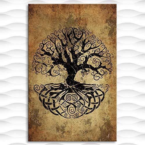 qianyuhe Imágenes artísticas de Pared Imagen de árbol de la Vida Decoración del hogar Carteles artísticos de Pared nórdica e impresión 60x90cm (24x36 Pulgadas