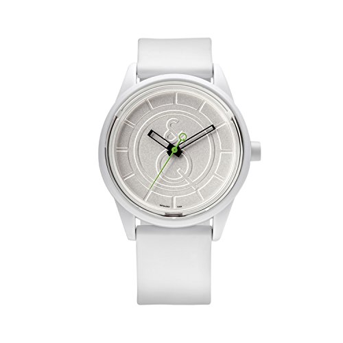 Q&Q SmileSolar - Reloj de Cuarzo Unisex, con Correa de Resina, Color Blanco