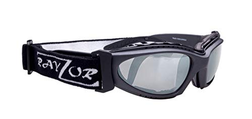 Rayzor Profesional UV400 Gun Metal Gris 2 En 1 de EsquÍ/Snowboard Gafas de Sol/Gafas, con un Anti Niebla Trata el Ahumado antideslumbrante claridad del Objetivo y Desmontable con elástico Diadema.