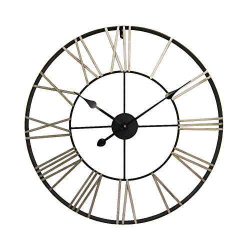 Rebecca Mobili Reloj decorativo, accesorios de metal, relojes, con números romanos, redondo - Medidas Ø 60 cm x P 4 cm ( AxANxF) - Art. RE6139