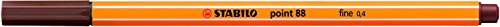 Rotulador punta fina STABILO point 88 - Caja con 10 unidades - Color marrón