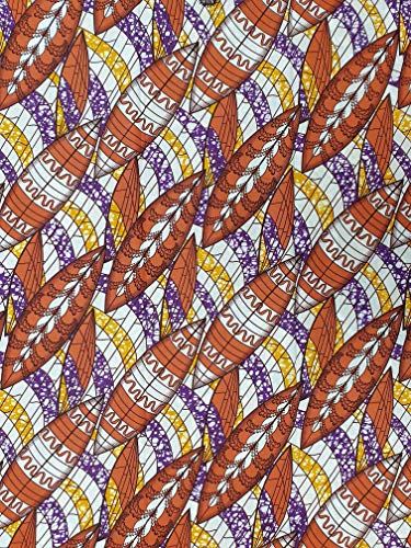 Roya Textile Tela impresa de algodón – Tamaño: paquete de 6 yardas – 5,5 m x 1,2 m – Tela Ankara para coser