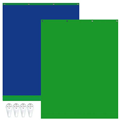 Selens 1,5x2M Fondo de Pantalla Verde, Azul Tela Fondo de Cara Doble Muselina Green Screen Background Cloth con Gancho Hook para Fotografía Estudio Fotográfico de Vídeo Juego