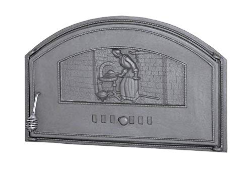 sellon Puerta de horno de piedra, puerta de horno de hierro fundido para pizza y pan (puerta derecha (H1310))