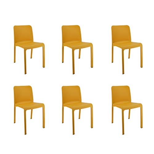 Shaf 55418 Grana | Set 6 Sillas Jardin de Color Amarillo | Fabricado en España con Materiales Reciclados, Unidades