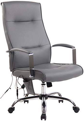Silla De Oficina Portland con Función De Masaje I Silla De Ordenador Acolchada & Tapizada I Silla De Escritorio Regulable En Altura I Color:, Color:Gris, Material:Cuero Sintetico Silla De Oficina Portland con Función De Masaje I Silla De Ordenador Acolchada & Tapizada I Silla De Escritorio Regulable En Altura I Color:, Color:Gris, Material:Cuero Sintetico