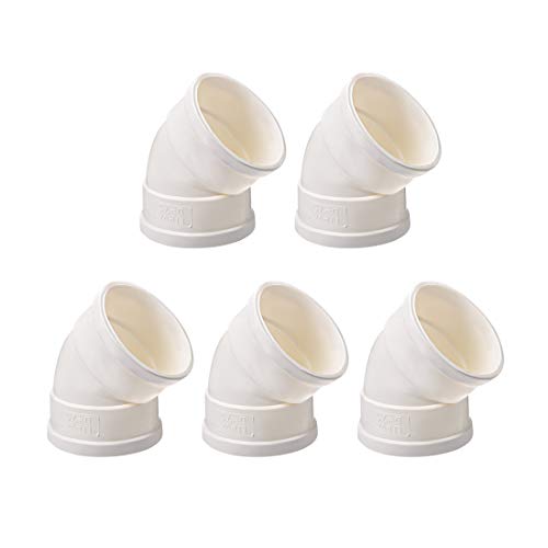 sourcing map Adaptador Tuberías PVC, Codo 45 Grados Programado, Zócalo 40 Pulgadas Blanco 75mm, 5 piezas sourcing map Adaptador Tuberías PVC, Codo 45 Grados Programado, Zócalo 40 Pulgadas Blanco 75mm, 5 piezas