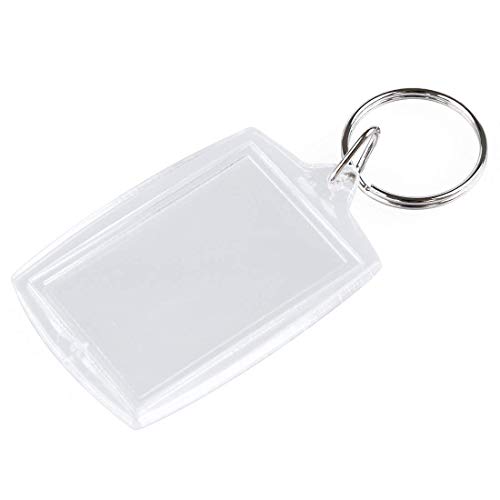 Sungpunet 10 pcs Transparent Acrylique Transparent Blank DIY Cadre Photo Keychain Porte-clés Forme rectangulaire Porte-clés